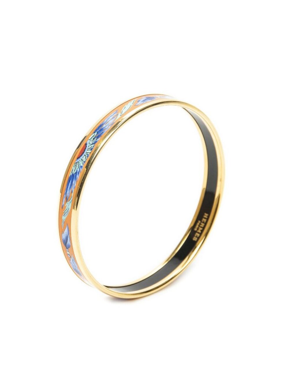 Hermes Enamel Bangle Orange Plating Bracelet